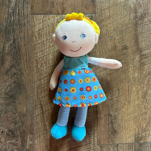 Girls HABA Blue & Yellow Polka Dot Doll